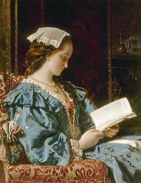 Portrait of a woman reading, by Francis John Wyburd (English, 1826-1893) Bookish Art, Women Reading, Books To Read For Women, How To Read People, Historical Painting, Reading Art, Bookish Things, Printable Vintage, Classic Paintings