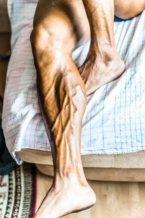 Veins in a leg of a bodybuilder photo by twenty20photos on Envato Elements Veiny Legs, Bodybuilder Photo, Morning Routine Women, Veiny Arms, Calf Injury, Leg Veins, Human Back, Stomach Muscles, Balance Ball