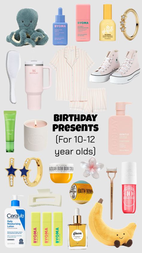 Birthday present inspo (for 10-12 year olds) #birthdaypresentideas #birthdaywishlist #birthday #giftinspo Things For Your Birthday List, Stuff To Get For Your Birthday 11, Christmas Present Ideas For 12 Girl, Christmas Present Ideas For Girls 11, Teen B Day Gifts, Christmas Gifts For Girls 12-14, Things To Get For Christmas 10-11 Cheap, Christmas List 10-11, Presents For 10 Year Girl