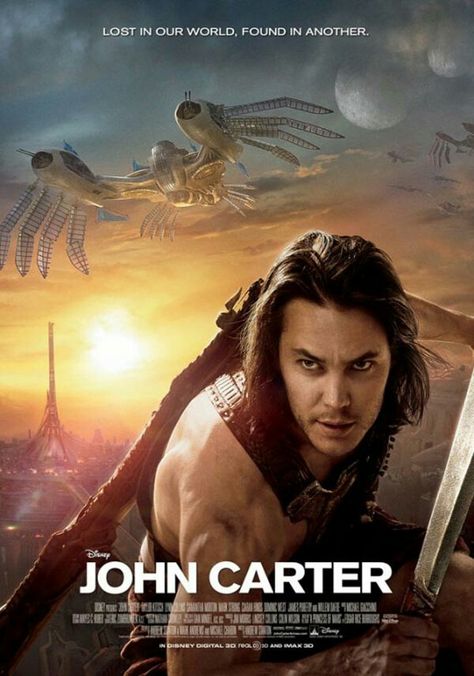 John Carter: entre dos mundos (John Carter, 2012). Science Fiction Movies, Taylor Kitsch, Sci Fi Films, Science Fiction Film, James Cameron, Cinema Posters, George Lucas, Movie Poster Art, Fantasy Movies