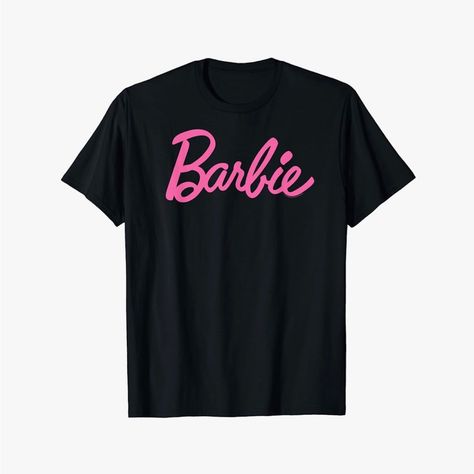 Barbie Logo, Rocker Girl, Novelty Clothing, Mattel Barbie, Pink Logo, Classic Logo, Pink Tshirt, Graphic Tee Shirts, Mens Graphic Tee