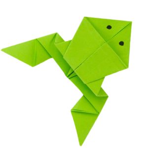 Hüpfenden Origami Frosch falten » Anleitung Papierfrosch basteln + Video Origami