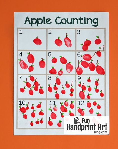 Apple Counting Activity for Johnny Appleseed Day or A is for Apple Apple Counting, Johnny Appleseed Day, Preschool Apple Theme, September Preschool, Apple Kindergarten, A Is For Apple, Apple Lessons, Apple Math, September Activities