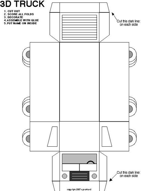 Paper Food Truck Template, Printable Truck Template, Food Truck Template Free Printable, Truck Template Free Printable, Paper Truck Template, Cardboard Food Truck, Food Truck Template, Cardboard Truck, Truck Template