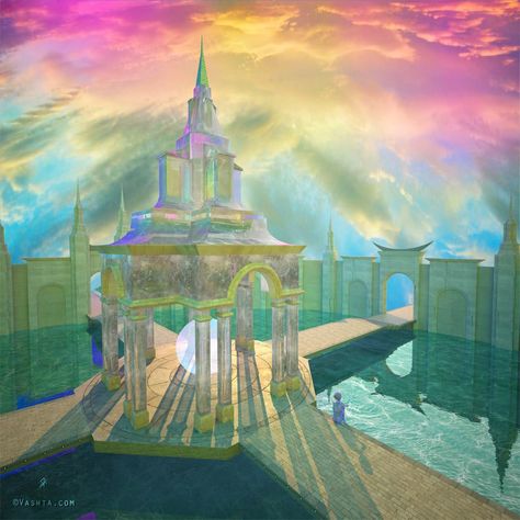 Crystal City | Arte Galáctica de Vashta Narada Procreate References, Crystal Building, Building Minecraft, Galactic Art, Future Cities, Playing With Light, Crystal Kingdom, Crystal City, Crystal Castle