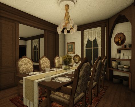 Victorian Bloxburg Room Ideas, Bloxburg Kitchen Ideas Victorian, Old Fashion Bloxburg House, Bloxburg Living Room Ideas Victorian, Victorian Homes Interior Bloxburg, Victorian House Plans Bloxburg, Small Home Bloxburg Layout, Bloxburg Victorian House Color Scheme, Bloxburg Witch House Ideas