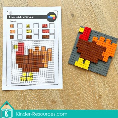 November Fine Motor Printable Activities Morning Tubs | Bins.Lego building bricks task cards Lego Task Cards, School Holiday Snacks, Activities For November, Lego Cards, Lego Basic, November Morning, Lego Juniors, Thanksgiving Kindergarten, Lego Mosaic