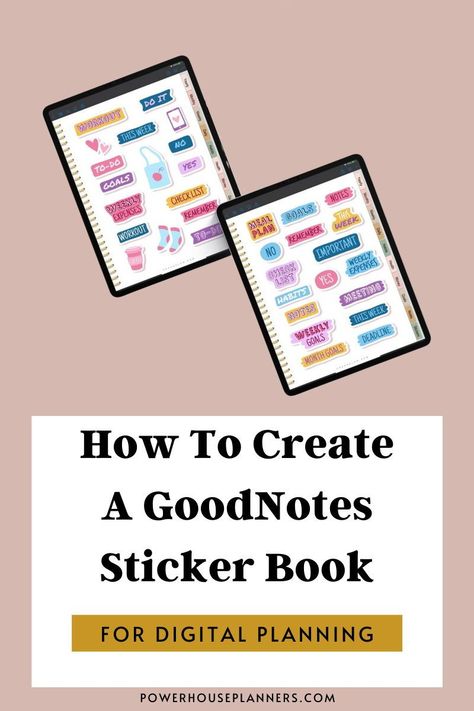 Decorate your digital planner with stickers by following our simple guide to creating a GoodNotes sticker book! #goodnotes #digitalplanner How To Make Goodnotes Planner, How To Make Digital Stickers, Digital Sticker Ideas, Diy Digital Planner Stickers, How To Make Good Notes Stickers, How To Make Goodnotes Stickers, Goodnotes Planner Ideas, Using Goodnotes, Good Notes Stickers Free