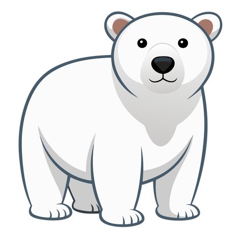 Polar Bear in Winter Clipart Polar Bear Template, Bear Cartoon Images, Polar Bear Printable, Polar Bear Outline, Pola Bear, Polar Bear Standing, Polar Bear Clipart, Polar Bear Party, Cartoon Polar Bear