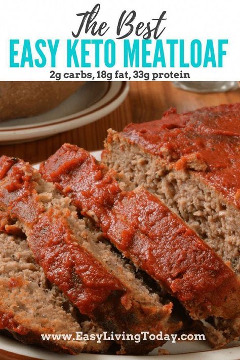 Easy Keto Meatloaf, Keto Meatloaf, Low Carb Meal, Starting Keto Diet, Resep Diet, Low Carb Diets, Keto Brownies, Keto Diet Food List, Meatloaf Recipe