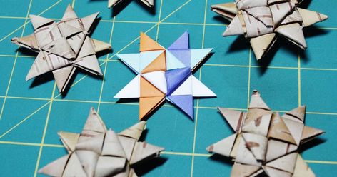 By Elizabeth Belz, 2016 program intern As I've casually, over the last few weeks, been working with birch bark I thought it a good idea... Birch Bark Crafts, Birch Craft, Birch Bark, Star Ornament, Tis The Season, To Do List, Things To Think About, Origami, At Home