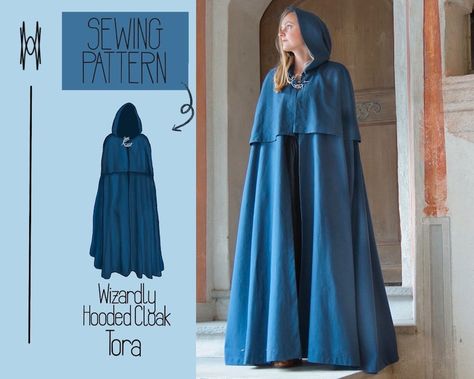 Hobbit Cloak Pattern, Cloak Sewing Pattern, Cloak Pattern, Larp Ideas, Costume Sewing, Ren Fair, Long Cape, Sewing Things, Costume Sewing Patterns