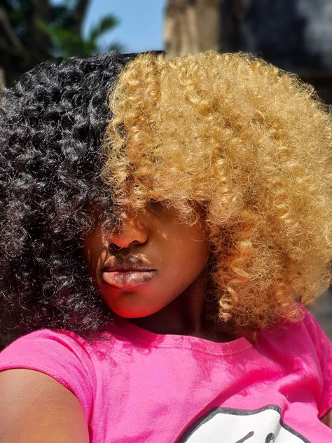 Its all bout hair and dyes Split Dye 4c Hair, Curly Hair Dyed, Split Dye, Dyed Curly Hair, Split Dyed Hair, Hair Dyed, Hairstyle Inspo, Goddess Hairstyles, 4c Hair