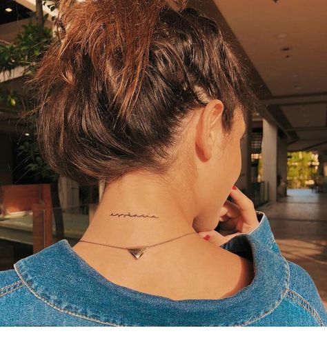 27 Tattoo, Nape Tattoo, Back Of Neck Tattoo, Neck Tattoos Women, Shape Tattoo, Disney Tattoo, Diy Tattoo, Girly Tattoos, Pattern Tattoo