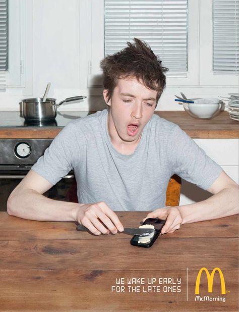 McDonald's: Smartphone Slice of Life  This ad gives a realistic feel to being so tired and needing to do things so much that you'll.... accidentally butter your phone. Candy Ads, Brand Poster, Mc Donald's, Brand Aesthetic, Mc Donald, Ad Of The World, Creative Advertising Campaign, Publicidad Creativa, Great Ads