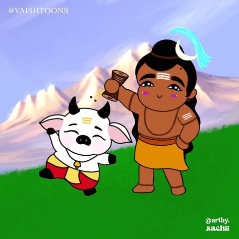 Sawan ka Mahina 🍃🌫️ @vaishtoons x @artby.sachii #shiva #digitalart #nandi #nandishiva #cuteness #lord #god #childhood #art Sawan Ka Mahina, Childhood Art, God Shiva, Lord God, Shiva, Digital Art, Quick Saves, Art