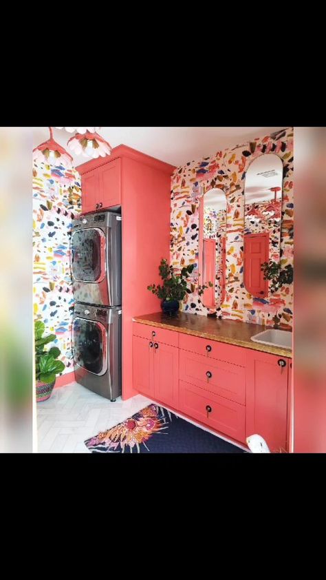 eclectic_twist on Instagram: A tightly condensed version of my @oneroomchallenge laundry room. - Peep all the projects, one frame each, through to completed space! -… Bistro Shelving, Interior Design Blogs, Room Transformation, Style Deco, Rooms Reveal, Laundry Room Makeover, Laundry Room Design, Utility Room, The Design Files