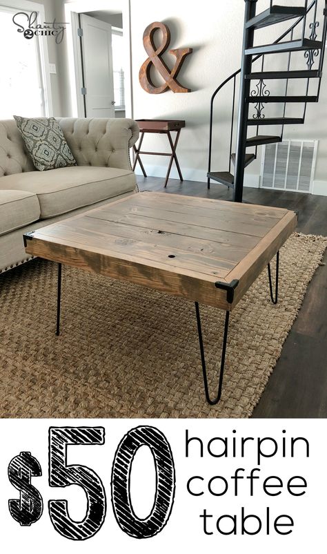 Hairpin Leg Coffee Table, Hairpin Coffee Table, Crate Coffee Table, Shanty 2 Chic, Diy Coffee Table, Diy Coffee, Hairpin Legs, Diy Table, My New Room