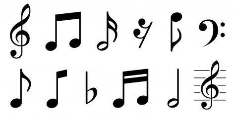 Music notes icons set. | Premium Vector #Freepik #vector #music #icon #note #musical Music Notes Drawing, Musical Logo, World Music Day, Party Icon, Woman Singing, Note Doodles, Music Background, Music Festival Poster, Aesthetic Letters