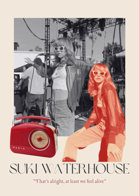 Suki Waterhouse Aesthetic Poster, Suki Waterhouse Wallpaper, Suki Waterhouse Poster, Suki Waterhouse Aesthetic, Walls Collage, Singer Posters, Scrapbook Magazine, Dorm Room Posters, Festival Logo