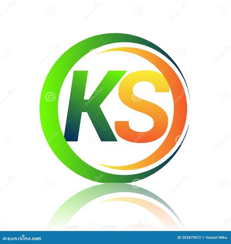 initial letter logo KS company name green and orange color on circle and swoosh design. vector logotype for business and company identity Ks Logo, Identity Illustration, Company Identity, Business Identity, Color Circle, Initial Letter, Editorial Illustration, Initial Letters, Design Vector