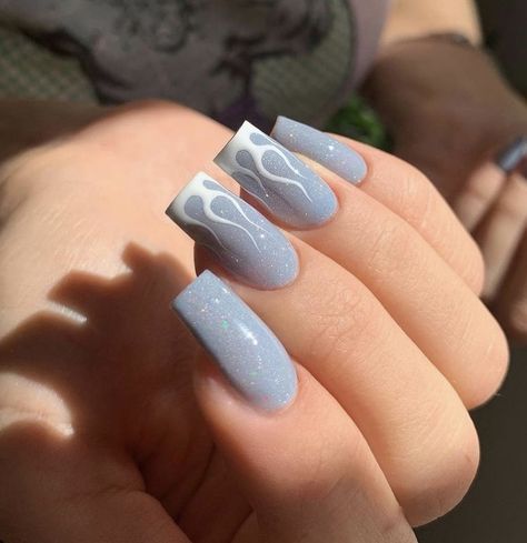 Nail Art Designs For Beginners, Grey Acrylic Nails, Nail 2023, Easy Nail Art Designs, Grey Nail Designs, Square Nail Designs, Short Square Nails, Nails Now, Minimal Nails