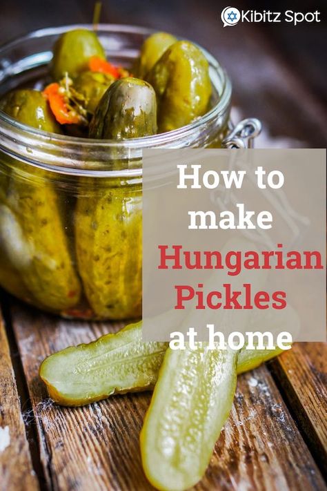 Hungarian Pickles, Fermented Pickles Recipe, Mandel Bread Recipe, Mandel Bread, Pickled Sweet Peppers, Noodle Kugel Recipe, Fermented Pickles, Holiday Side, Homemade Pickles