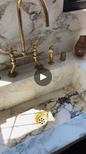 My Marble Sink | One of my favorite kitchen details is the seamless marble sink! I get so many questions about this sink and figured I’d give you a good look at it! 😆 Any... | By Lone Fox | Let's talk about my marble sink
because I am tagged in so many photos of this sink. It's
probably my most tagged image that I'm reposted in and I love
this. I had this done about two years ago. It's crafted from
the same exact marble as the counters himself. So this is
kind of like what the stone in the kitchen looks like. It's a
Calacutta Monet but I picked one that had a lot of this like
kind of purple and dark veining in it and then saved this piece
for the bottom of the sink and it's completely cut and then
mitered on the edge and then the underside of the sink is
actually backed in or the exterior Lone Fox, Kitchen Looks, Marble Sink, Marble Sinks, New House - Kitchen, Kitchen Details, So Many Questions, Garbage Disposal, Favorite Kitchen