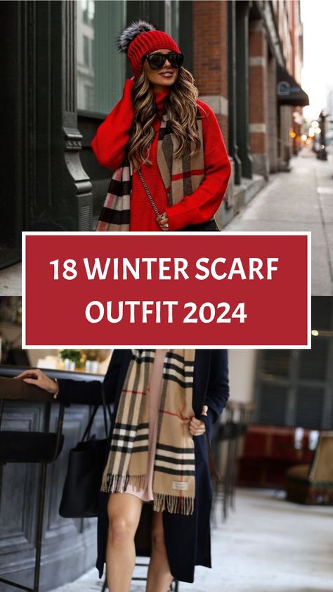 Elevate your winter style in 2024 with our selection of chic scarves that promise both warmth and fashion-forward appeal. Wrap yourself in a soft, oversized scarf featuring a trendy pattern or a classic solid color, effortlessly enhancing your winter outfit. Whether you choose to layer it over your favorite coat or pair it with boots and accessories, this stylish scarf will undoubtedly add an element of sophistication to your look. Trench Coat With Scarf Outfit, Women’s Winter Scarf, Plaid Scarf Aesthetic, Long Coat Scarf Outfit, Sweatshirt And Scarf Outfit, Wearing Scarf Styles, Coach Scarf Outfit, Scarfs Ideas Outfit, Scarf Outfit 2024