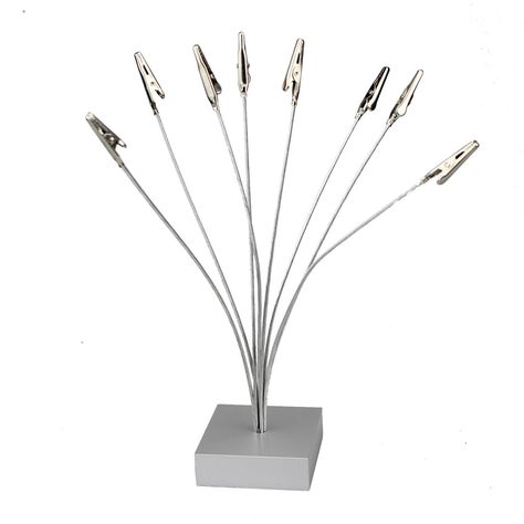 Multi wire 8 branch siver boxy base note name card memo picture photo clip holders,standing place card holder,office and party $2.75 Office Memo, Paper Notes, Desktop Photos, Table Number Holders, Memo Holder, Cards Table, Photo Folder, Restaurant Seating, Office Photo