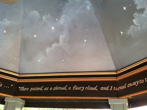 "Starry Sky" Gazebo Ceiling by "Walls of Illusion Painting," Jeffrey L. Rhoton, Proprietor Clapham House, Illusion Paintings, Sky Ceiling, Ceiling Painting, Bubble Painting, Ceiling Murals, Sky Pics, Harry Potter Room, Painted Walls