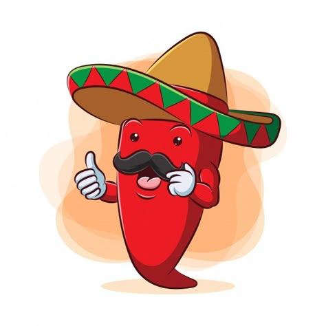 Ají picante en sombrero. | Premium Vector #Freepik #vector #comida #dibujos-animados #rojo #sombrero Mexican Stickers, Favorite Cartoon Character, Tattoo Drawings, Face Painting, Premium Vector, Cartoon Characters, Chili, Dibujos Bonitos, Disney Characters