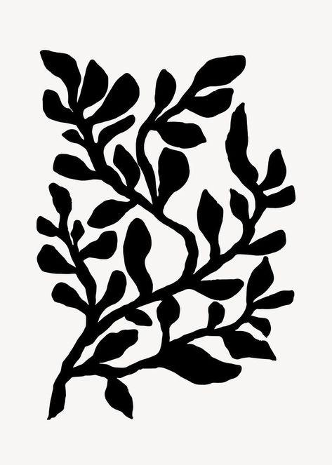 Black Line Illustration, Leaf Silhouette Art, Plants Silhouette, Draw Botanical, Botanical Black And White, Plant Silhouette, Leaf Line Art, Plants Graphic, Plant Graphic