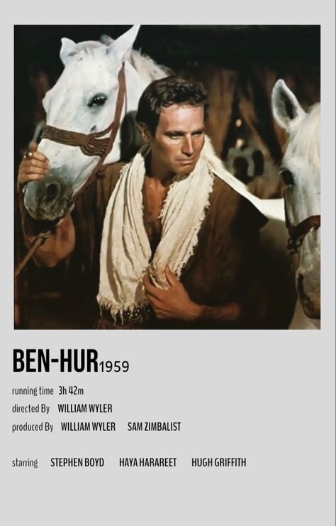 The Crown Polaroid Poster, Romance Movies Polaroid Poster, Ben Hur Movie, Ferdinand Movie Poster, Band Of Horses Poster, Ben Hur 1959, Ben Hur, William Wyler, Movie Card