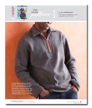 Download NowThis file contains pattern pieces only. Project instructions are in Stitch magazine's Fall 2011 issue. A cozy fleece pullover is the perfect weekend wear for any sewing the contrast zipper closure into the placket, then add simple design details such as topstitching and easy side slits.  Designed by Jil Cappuccio.Download Now Zip Sewing, Dresses Patterns, Sewing Men, Clothing Projects, Shirt Dress Pattern, Sewing Clothing, Clothes Pattern, Pattern Pieces, Top Sewing Pattern