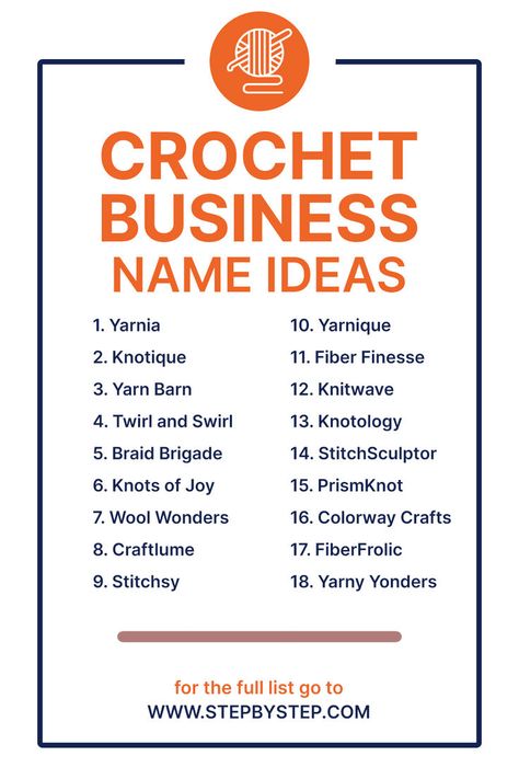 Weave your success with these charming and catchy crochet business name ideas! Perfect for attracting yarn lovers and craft enthusiasts. Craft Instagram Names, Crochet Business Name Ideas, Crochet Brand Name Ideas, Crochet Small Business Ideas, Craft Names For Business Ideas, Crochet Names Ideas, Embroidery Business Names, Catchy Business Name Ideas, Yarn Business