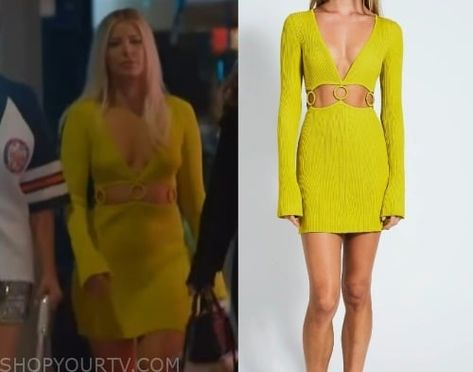 Vanderpump Rules: Season 11 Ariana's Green Cut Out Circle Waist Mini Dress Vanderpump Outfits, Ariana Madix Hair Short, Ariana Vara Dresses, Ariana Vanderpump Rules Hair, Vanderpump Rules Poster, Ariana Madix, Vanderpump Rules, Aesthetic Outfits, Cut Out