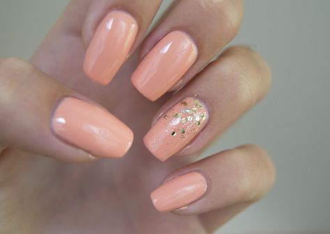 Peach Colored Nails, Peach Nail Polish, Pale Pink Nails, Peach Melba, Peach Nails, Gold Nail Polish, Nail Art Studio, Ombre Nails Glitter, White Nail Polish