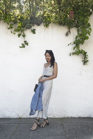 Polka dot slip dress #ShopStyle #MyShopStyle #ContributingEditor #Summer #SummerStyle #Petite Polka Dot Slip Dress, Shona Joy Dress, Caroline Constas, Shona Joy, Sleeveless Midi Dress, Midi Dress Sleeveless, Outfit Posts, Drop Waist, Spaghetti Strap