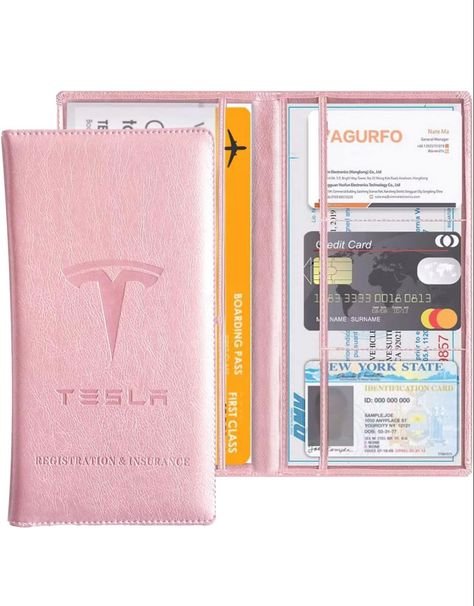 Tesla Car Accessories, Pink Tesla, Tesla Logo, Pink Car Accessories, Tesla Accessories, Travel Camper, Document Organizer, Tesla Owner, Tesla Roadster