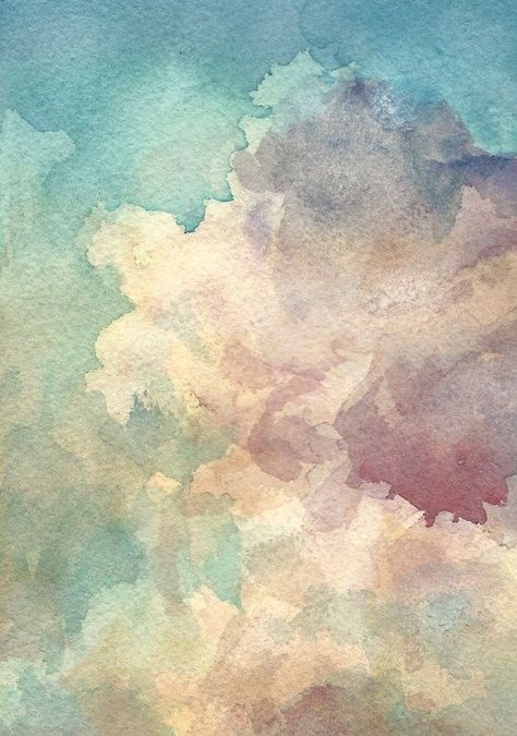 Sky study in watercolour. Watercolour Sky, Heavenly Clouds, Cloud Landscape, Sky Watercolor, Watercolor Clouds, Abstract Watercolor Landscape, Paint Abstract, Watercolour Landscape, Watercolor Sky