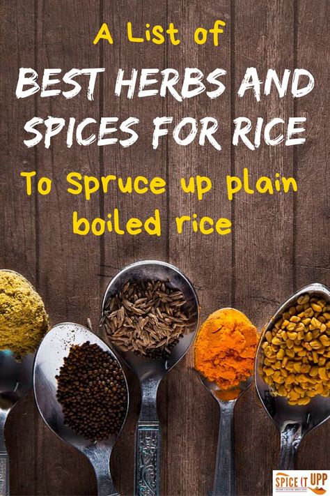 Spices For Rice, Spicy Fried Rice Recipe, Rice Dishes Healthy, Spicy Fried Rice, Essential Spices, Rice Spices, Spiced Rice, Mediterranean Spices, Savory Rice