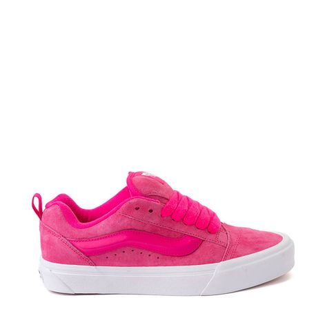 Vans Knu Skool Skate Shoe - Pink Glow | Journeys Pink Vans Shoes, Platform Vans, Pretty Sneakers, Backpacks For Men, Vans Pink, Vans Outfit, Cute Nike Outfits, Pink Vans, Pretty Shoes Sneakers