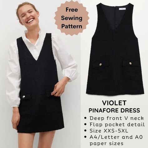 Fall Sewing Patterns, Pinafore Dress Pattern, Paper To Print, Pinafore Pattern, Dress Sewing Patterns Free, Free Pdf Sewing Patterns, Fall Sewing, Dress Patterns Free, Save The Earth