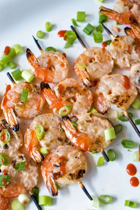 Bang Bang Shrimp Recipe, Small Bites Appetizers, Grilled Shrimp Skewers, Bang Bang Shrimp, Crispy Shrimp, Shrimp Ceviche, Shrimp Skewers, Healthy Grilling, Appetizer Bites