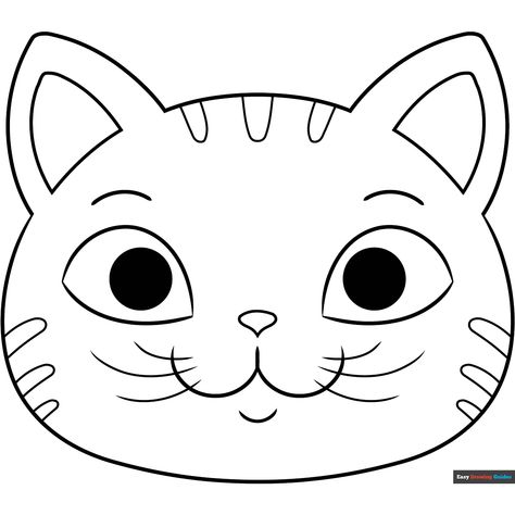 Free Easy Cat Face Coloring Page for Kids Free Cat Coloring Pages, Cat Face Template, Easy Cat Face Drawing, Cat Template Free Printable, Cat Face Printable, Cat Coloring Pages, Cat Face Doodle, Cat Outline Drawing Free Printable, Cat Crafts Preschool