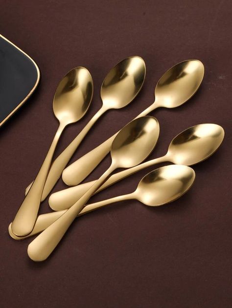 Coffee Concentrate, Gold Spoon, Antique Spoons, Gold Cutlery, Stainless Steel Microwave, Shabu Shabu, Coffee Scoop, Dessert Shop, Stainless Steel Flatware