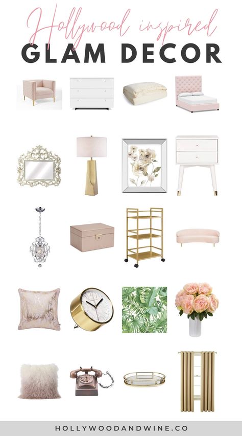 Vintage Glam Aesthetic Bedroom, Vintage Glam Decor Bedroom, Hollywood Glam Bedroom Ideas, Old Hollywood Glam Bedroom, Old Hollywood Bedroom Ideas, Hollywood Bedroom Decor, Old Hollywood Aesthetic Room, Hollywood Bedroom Ideas, Vintage Hollywood Bedroom