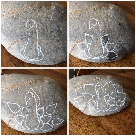 15+ Very easy rock painting tutorials, beginners to advanced - Life of Colour Metallic Rock Painting, Zen Painted Rocks, Peacock Rock Painting, Rock Painting Tutorial Step By Step, Bird Rock Painting, Rock Painting Birds, Patio Ideas Stone, Diy Rock Painting, Rock Painting Tutorials