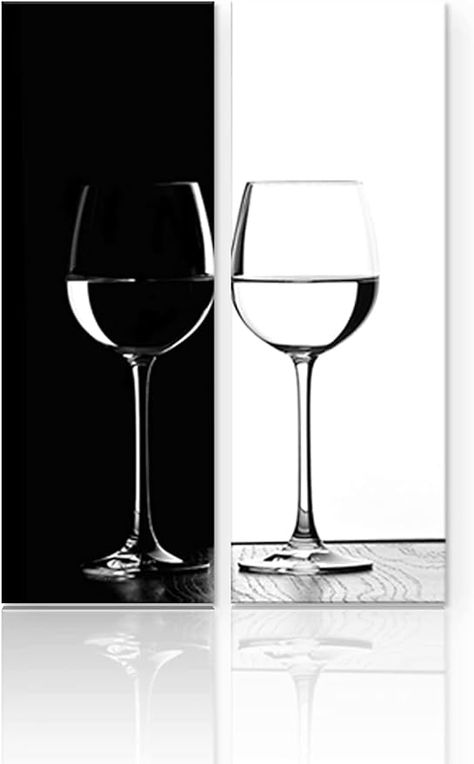 Amazon.com: Kitchen Wall Art Wine Glass Black and White Wall Decor for Living Room Dining Room Modern Family Kitchen Bar Pictures Abstract Wine Cup Canvas Artworks Minimalist Paintings Home Decoration 6x16" 2 Pcs: Posters & Prints Wine Glass Pictures, Modern Family Kitchen, Glass Black And White, Bar Pictures, Wine Artwork, Wall Art Wine, Black And White Wall Decor, Wine Wall Art, Wine Poster